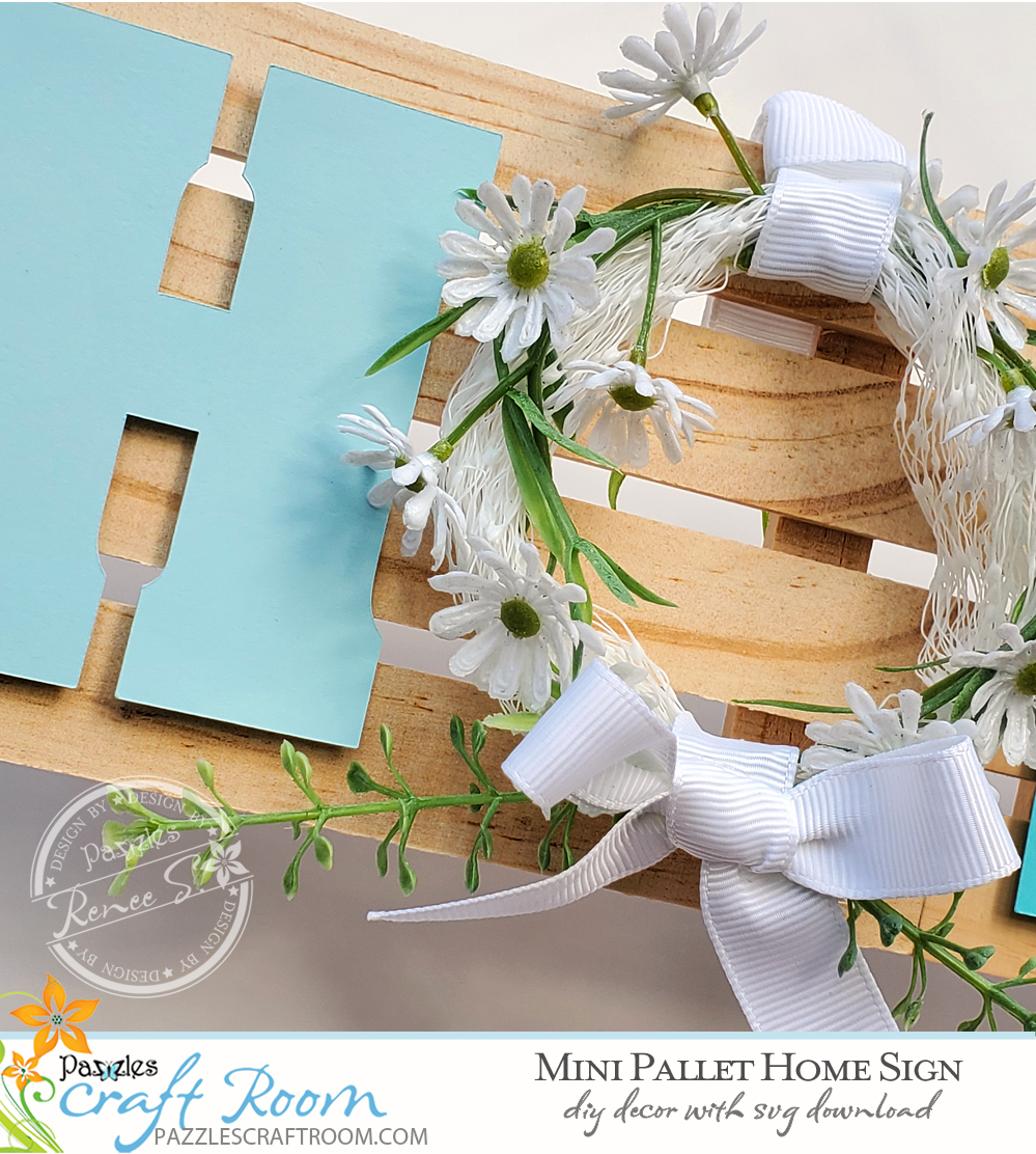 Pazzles DIY Mini Pallet Hope Home Sign with instant SVG download. Instant SVG download compatible with all major electronic cutters including Pazzles Inspiration, Cricut, and Silhouette Cameo. Design by Renee Smart.