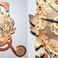 Pazzles Steampunk Metallic DIY Monogram Clock with SVG download by Renee Smart. Compatible with all major electronic cutters including Pazzles Inspiration, Cricut, and Silhouette Cameo.