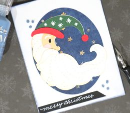 Pazzles DIY Moon Santa Card with instant SVG download. Compatible with all major electronic cutters including Pazzles Inspiration, Cricut, and Silhouette Cameo. Design by Monica Martinez.