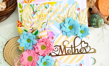 Pazzles DIY Mother's Day Card with instant SVG download. Compatible with all major electronic cutters including Pazzles Inspiration, Cricut, and Silhouette Cameo. Design by Nida Tanweer.