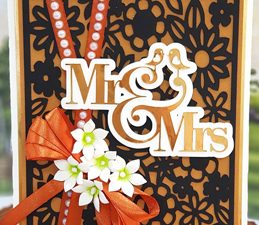 Pazzles Mr and Mrs DIY Wedding Card with instant SVG download. Compatible with all major electronic cutters including Pazzles Inspiration, Cricut, and Silhouette Cameo. Design by Nida Tanweer.