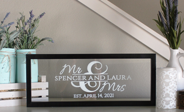 Pazzles DIY Custom Mr and Mrs Shadow Box. Instant SVG download compatible with all major electronic cutters including Pazzles Inspiration, Cricut, and Silhouette Cameo. Design by Amanda Vander Woude.