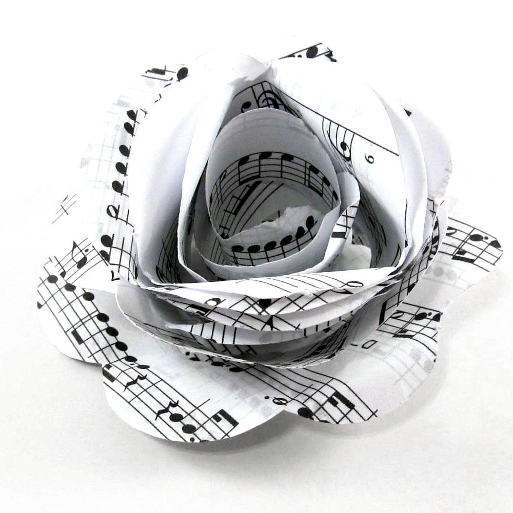 Musical Paper Rolled Rose