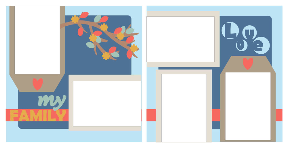 My family free scrapbook layout sketch