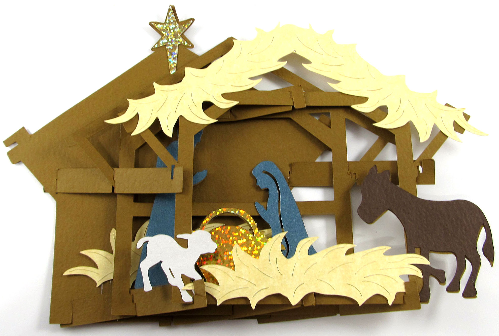 Nativity Sliceform made with the Pazzles Inspiration Vue - SVG file available!