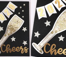 Pazzles DIY New Year's Shaker Card with instant SVG download. Compatible with all major electronic cutters including Pazzles Inspiration, Cricut, and Silhouette Cameo. Design by Alma Cervantes.