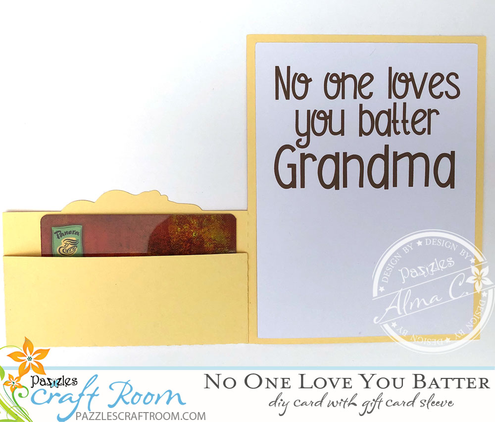 Pazzles DIY Baking No One Loves You Batter Card for Grandma on Grandparent's Day by Alma Cervantes