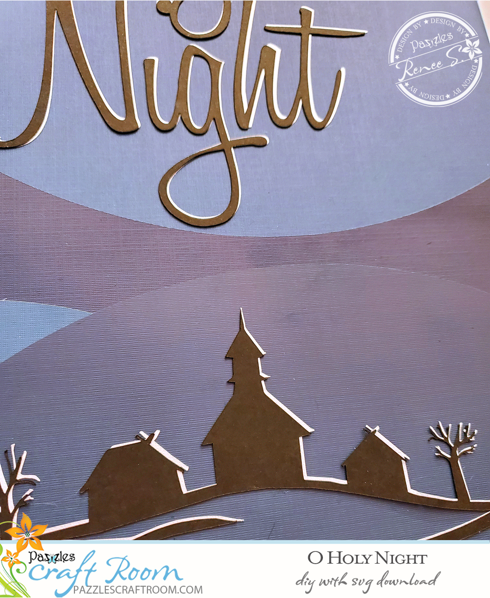 Pazzles DIY O Holy Night Wall Art with instant SVG download. Compatible with all major electronic cutters including Pazzles Inspiration, Cricut, and Silhouette Cameo. Design by Renee Smart.