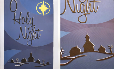 Pazzles DIY O Holy Night Wall Art with instant SVG download. Compatible with all major electronic cutters including Pazzles Inspiration, Cricut, and Silhouette Cameo. Design by Renee Smart.