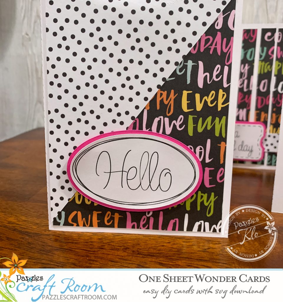 Pazzles DIY One Sheet Wonder Greeting Cards. Instant SVG download compatible with all major electronic cutters including Pazzles Inspiration, Cricut, and Silhouette Cameo. Design by Klo Oxford.