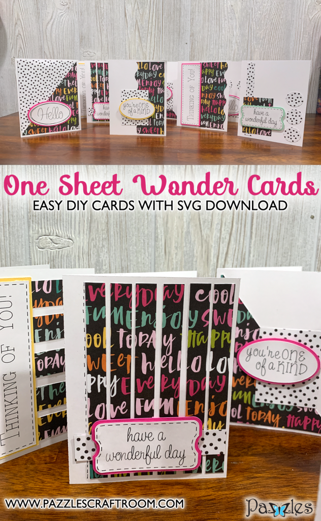 Pazzles DIY One Sheet Wonder Greeting Cards. Instant SVG download compatible with all major electronic cutters including Pazzles Inspiration, Cricut, and Silhouette Cameo. Design by Klo Oxford.