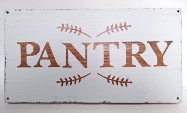 Pazzles DIY Pantry Sign Farmhouse Decor with instant SVG download. Compatible with all major electronic cutters including Pazzles Inspiration, Cricut, and Silhouette Cameo. Design by Renee Smart.