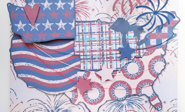 Pazzles DIY Patriotic Photo Clip Block with instant SVG download. Compatible with all major electronic cutters including Pazzles Inspiration, Cricut, and Silhouette Cameo. Design by Renee Smart.