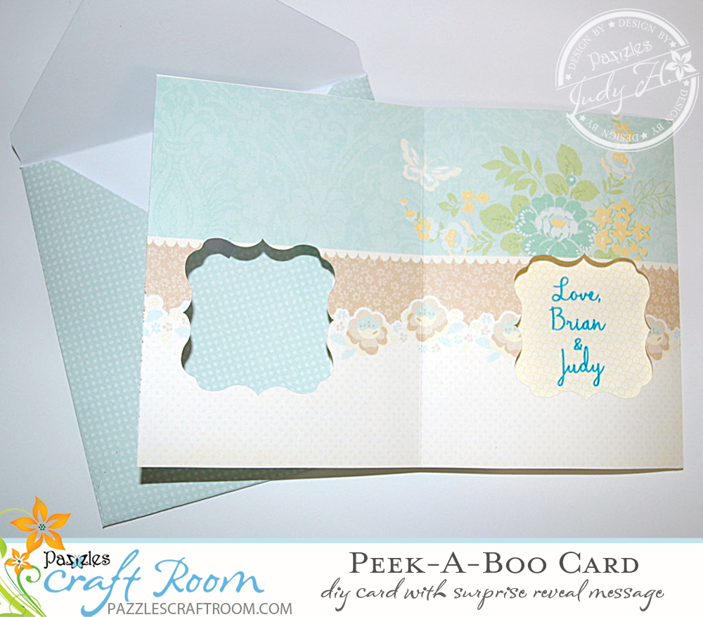 Pazzles DIY Peek A Boo Card by Judy Hanson