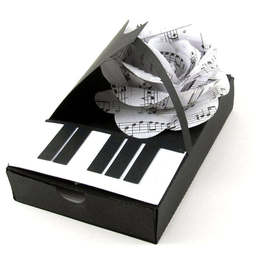 Piano Box with Musical Rose