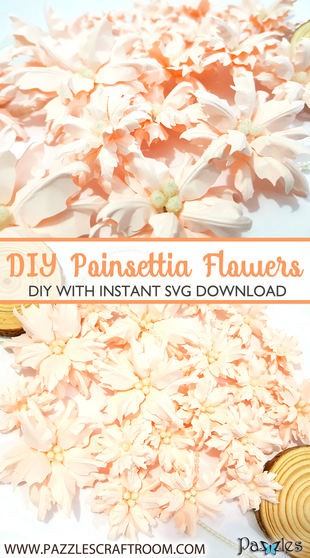 Pazzles DIY Christmas Poinsettia Flowers with instant SVG download. Compatible with all major electronic cutters including Pazzles Inspiration, Cricut, and Silhouette Cameo. Design by Nida Tanweer.