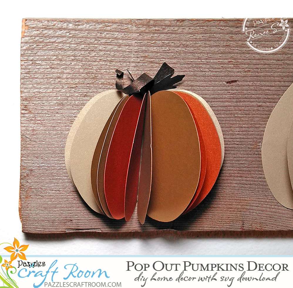 Pazzles Pop Out DIY Pumpkin Decor for Home Decor by Renee Smart. SVG download compatible with Pazzles Inspiration, Circut, and Silhouette Cameo.