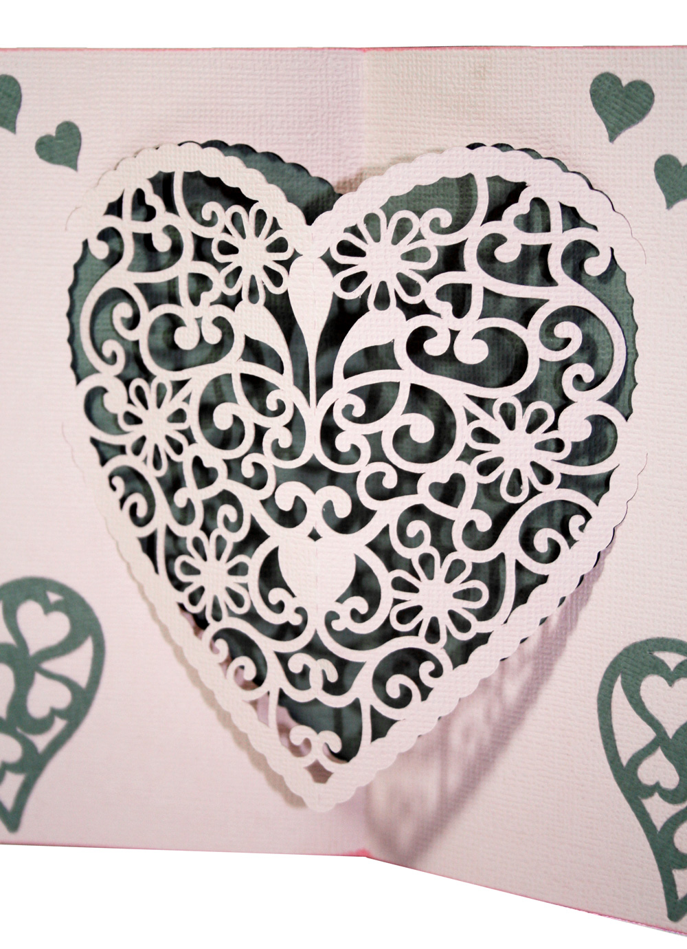 Pop Up Doily Heart Card