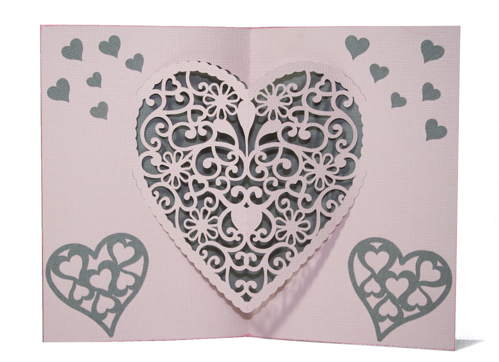 Pop Up Doily Heart Card