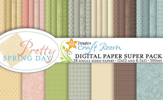 Pazzles DIY Pretty Spring Digital Paper Collection for instant download.