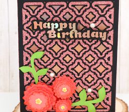 Pazzles Happy Birthday DIY Quartrefoil Layered Card with instant SVG download. Compatible with all major electronic cutters including Pazzles Inspiration, Cricut, and Silhouette Cameo. Design by Monica Martinez