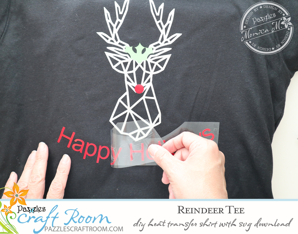 Pazzles DIY Reindeer Apparel with instant SVG download. Compatible with all major electronic cutters including Pazzles Inspiration, Cricut, and Silhouette Cameo. Design by Monica Martinez.