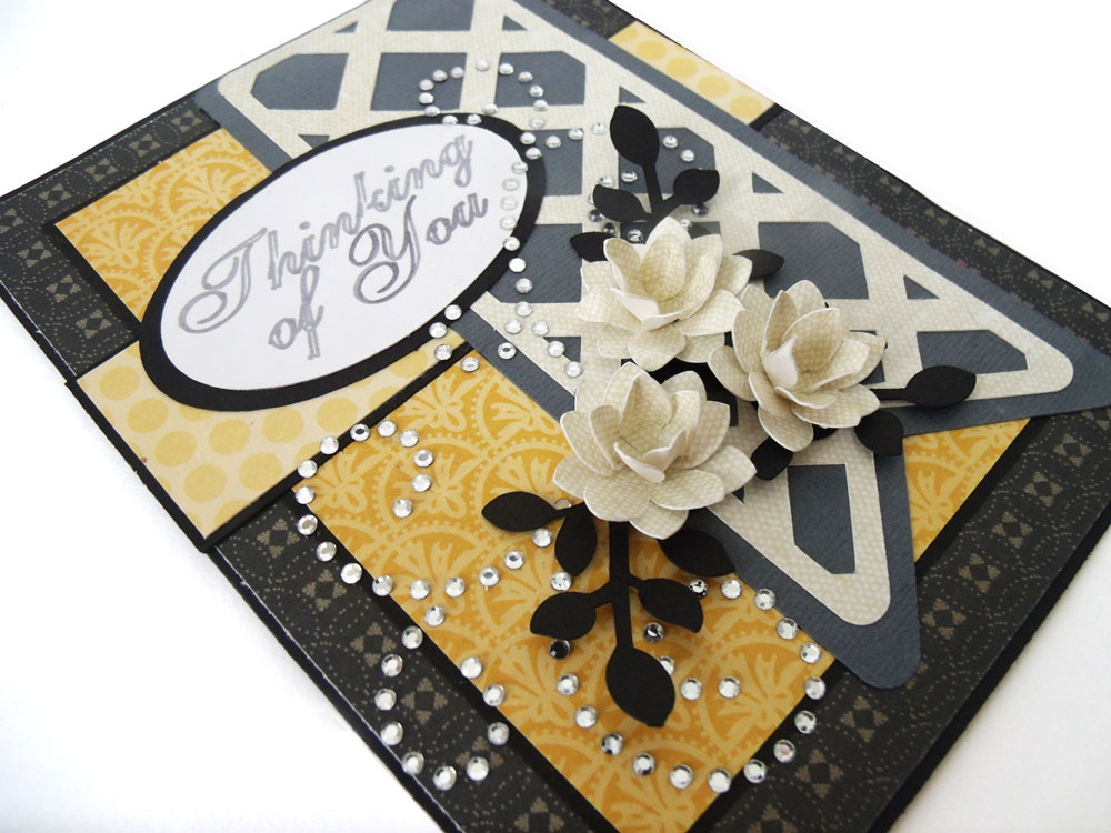 Rhinestone Scroll Card