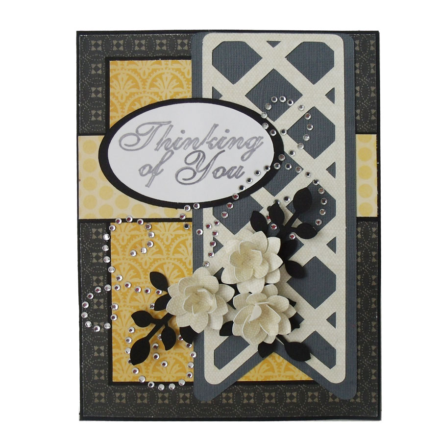 Rhinestone Scroll Card