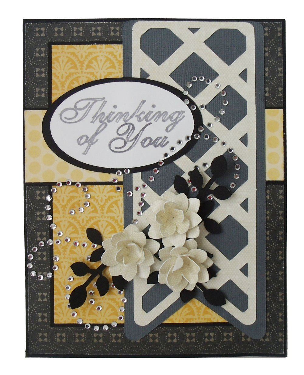 Rhinestone Scroll Card