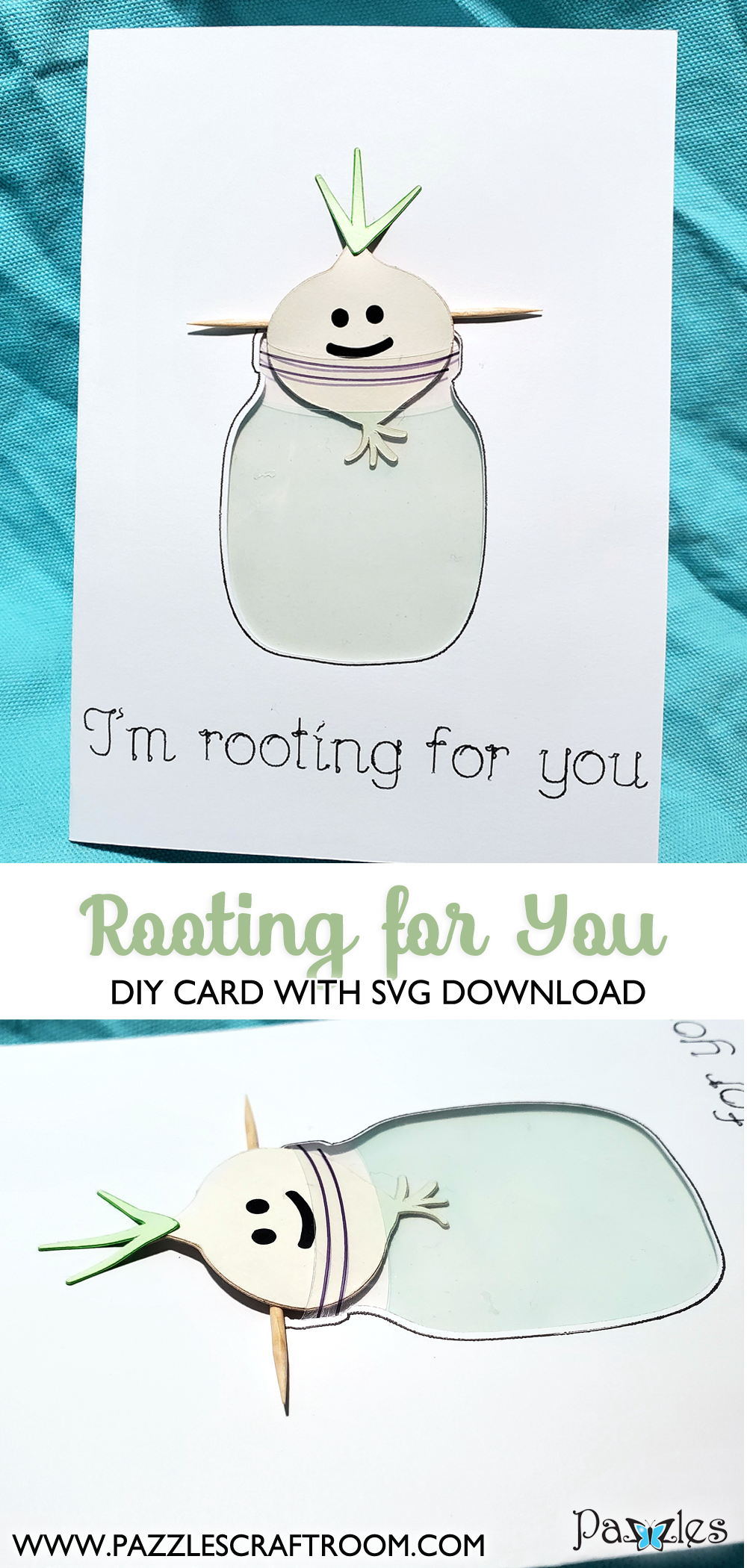 Pazzles DIY Rooting for You Card with instant SVG download. Design by Renee Smart.