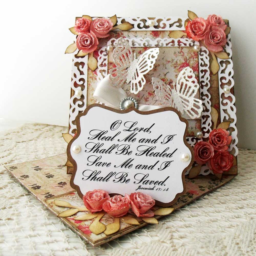 Twisted Easel Card with Rolled Roses