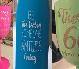 Pazzles DIY Personalized Sandblasted Tumblers with instant SVG download. Compatible with all major electronic cutters including Pazzles Inspiration, Cricut, and SIlhouette Cameo. Design by Sara Weber.