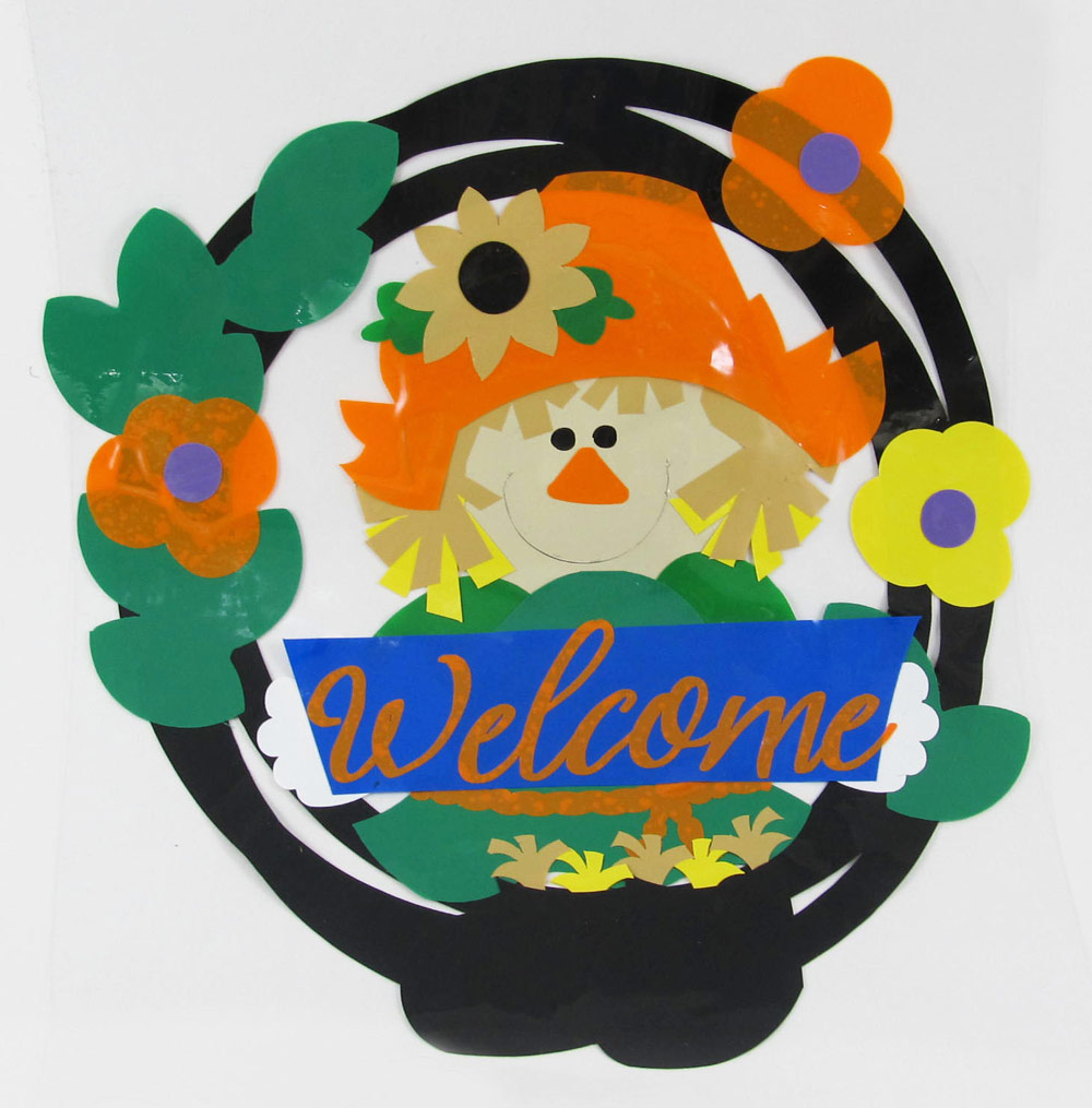 Autumn Window Cling Scarecrow