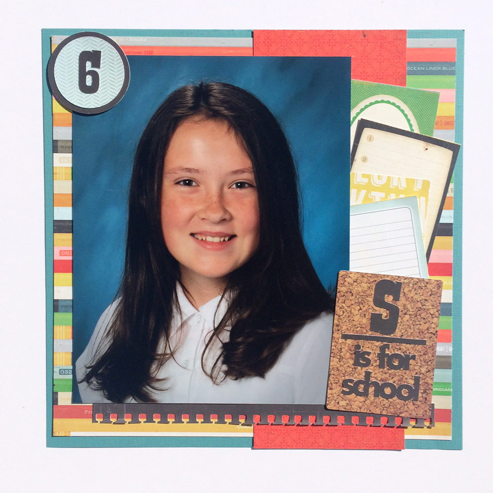 School Photo Scrapbook Layout