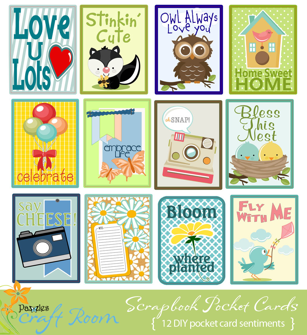 DIY Scrapbook Embellishments: Pocket Cards - Pazzles Craft Room