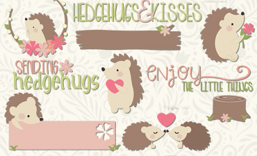 Pazzles Sending Hedgehogs Cutting Collection instant download in SVG, AI, and WPC. Compatible with all major electronic cutters including Pazzles Inspiration, Cricut, and SIlhouette Cameo.