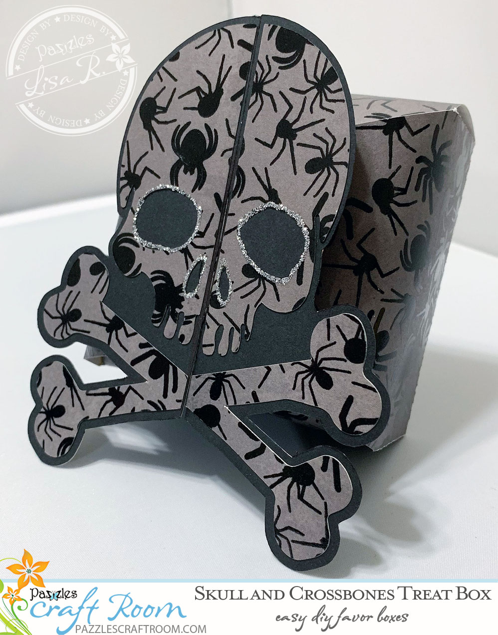 Pazzles Halloween DIY Skull and Crossbones Box or Favor by Lisa Reyna 