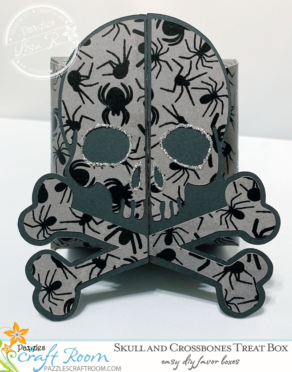 Pazzles Halloween DIY Skull and Crossbones Box or Favor by Lisa Reyna 