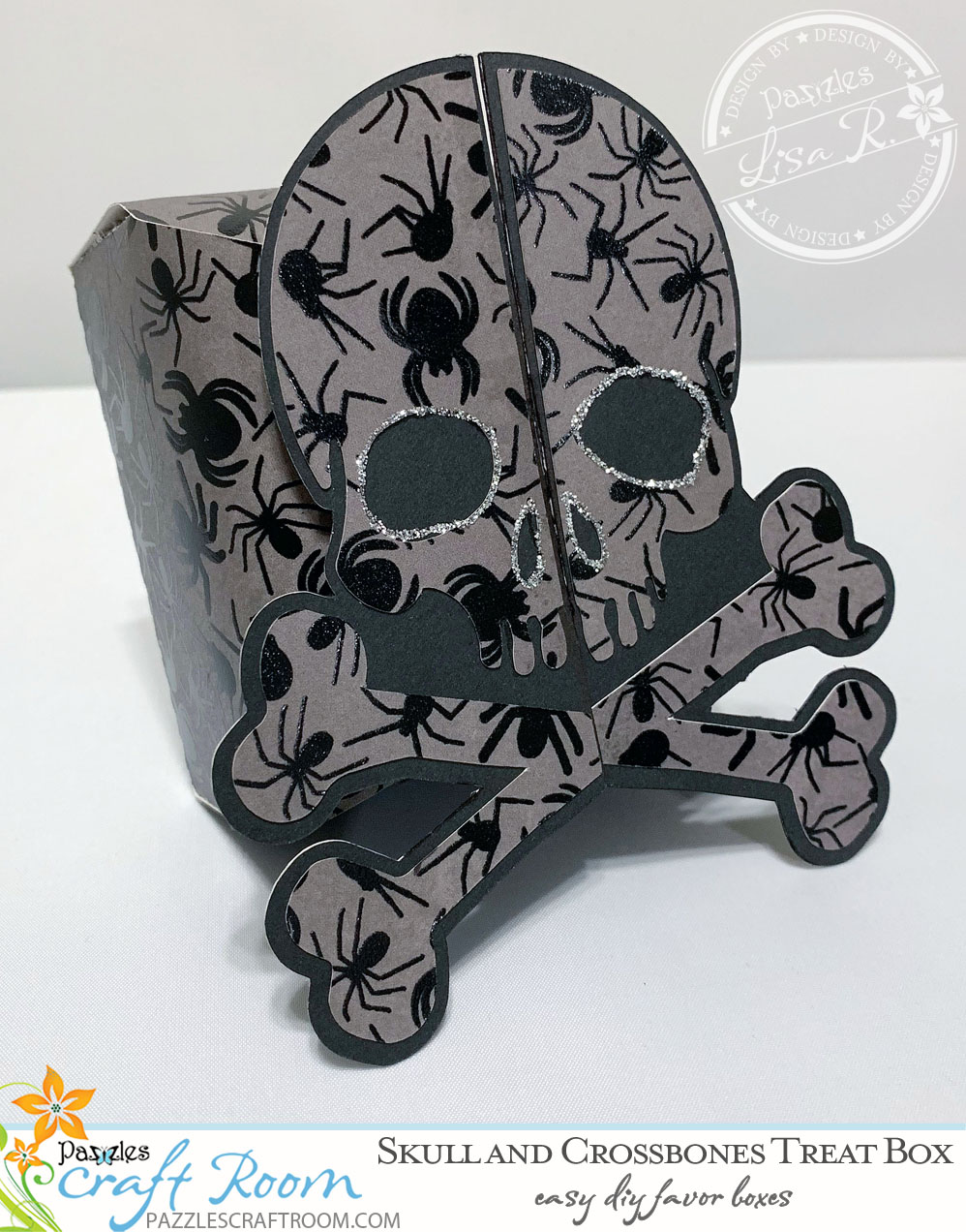 Pazzles Halloween DIY Skull and crossbones Box or Favor by Lisa Reyna 