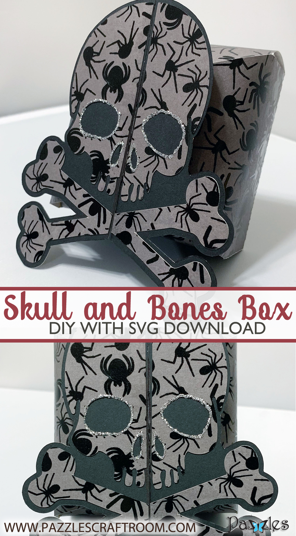 Pazzles Halloween DIY Skull and Crossbones Box or Favor by Lisa Reyna 