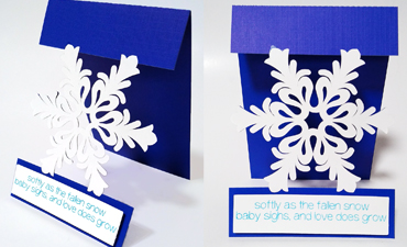 Pazzles DIY Snowflake Easel Card with instant SVG download. Compatible with all major electronic cutters including Pazzles Inspiration, Cricut, and Silhouette Cameo. Design by Renee Smart.