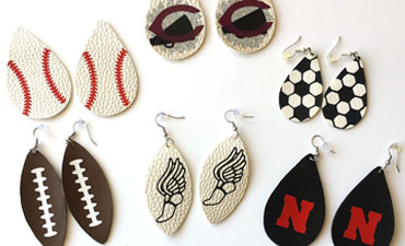 Leather Sport Earrings - DIY Earrings Made with Leather and HTV