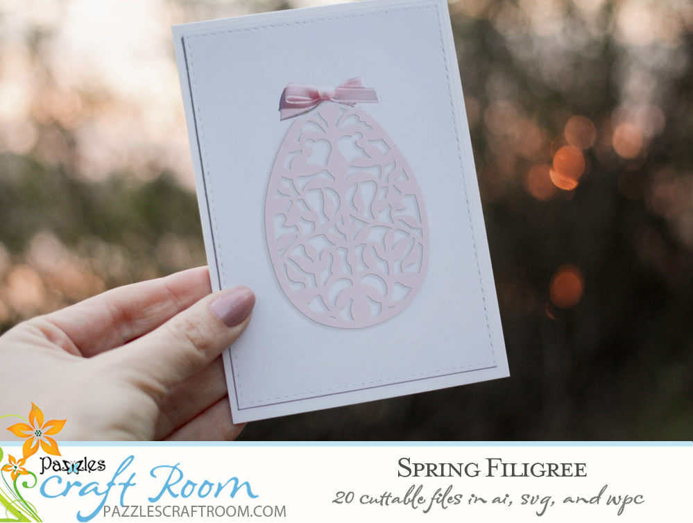 Pazzles DIY Spring Filagree Cutting Collection with 20 cuttable files in SVG, AI, and WPC. Instant SVG download compatible with all major electronic cutters including Pazzles Inspiration, Cricut, and Silhouette Cameo. Design by Amanda Vander Woude.