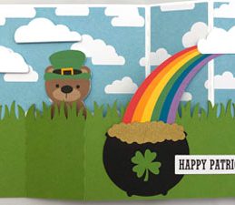 Pazzles DIY St. Patricks' Day Wiper Card with instant SVG download. Compatible with all major electronic cutters including Pazzles Inspiration, Cricut, and Silhouette Cameo. Design by Alma Cervantes.