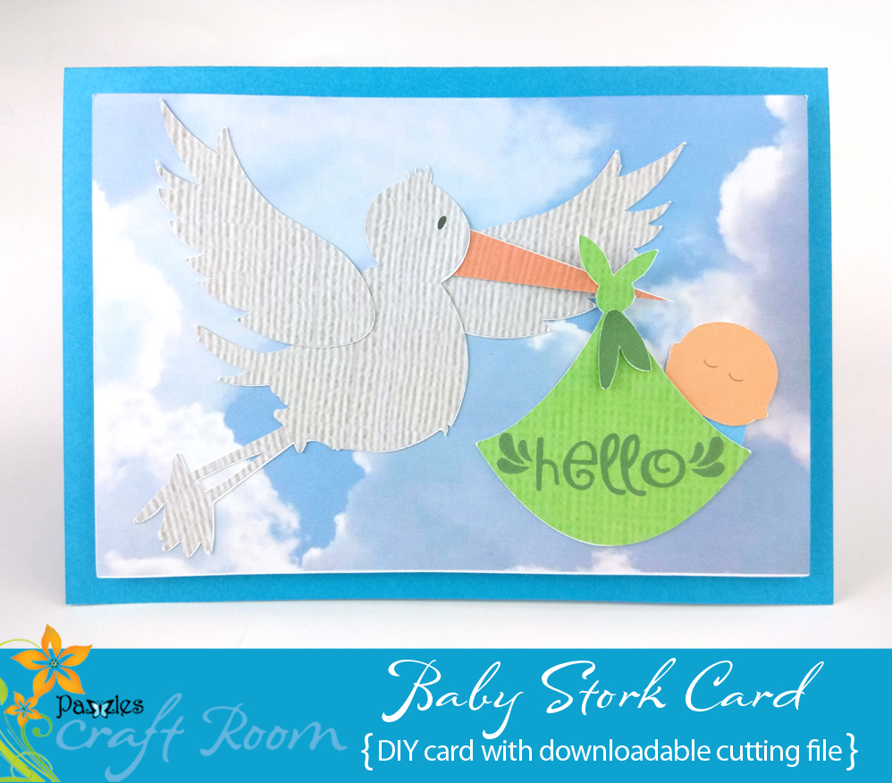 Stork Baby Card - Pazzles Craft Room