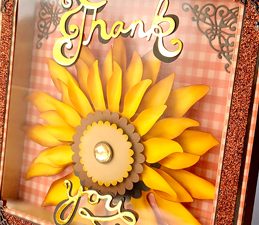 Pazzles DIY Sunflower Shadow Box with instant SVG download. Compatible with all major electronic cutters including Pazzles Inspiration, Cricut, and Silhouette Cameo. Design by Zahraa Darweesh.