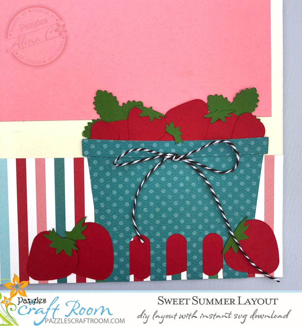 Pazzles DIY Sweet Summer Layout with instant SVG download. Compatible with all major electronic cutters including Pazzles Inspiration, Cricut, and SIlhouette Cameo. Design by Alma Cervantes.