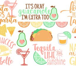 Pazzles DIY Taco Tuesday Collection with 20 cuttable files in SVG, AI, and WPC. Instant SVG download compatible with all major electronic cutters including Pazzles Inspiration, Cricut, and Silhouette Cameo. Design by Amanda Vander Woude.