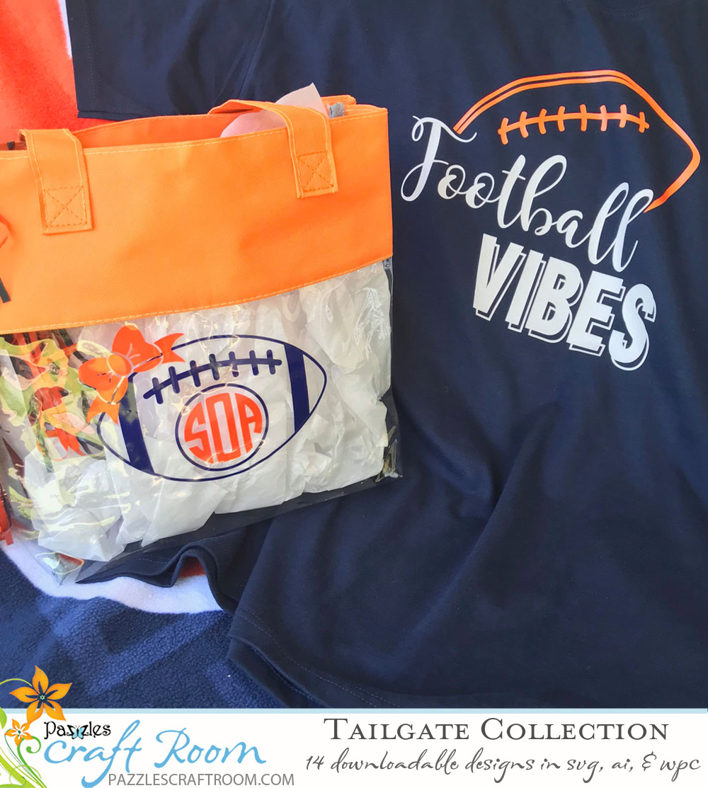 Pazzles DIY Football Designs Tailgate Collection in SVG, AI, and WPC Cutting Files by Leslie Peppers