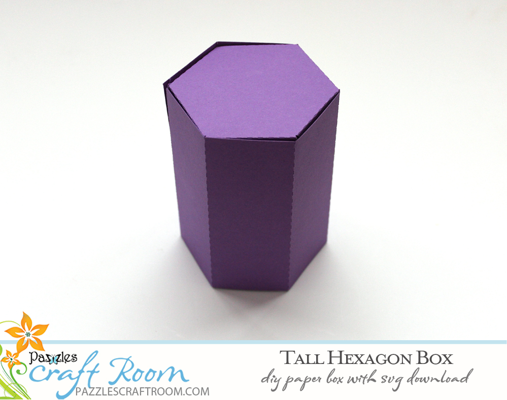 Pazzles DIY Tall Hexagon Box with instant SVG download. Instant SVG download compatible with all major electronic cutters including Pazzles Inspiration, Cricut, and Silhouette Cameo.